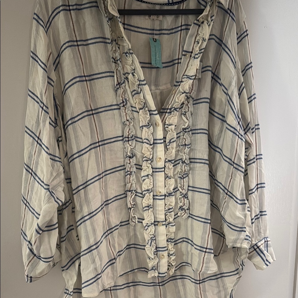 Striped Ruffle Blouse
